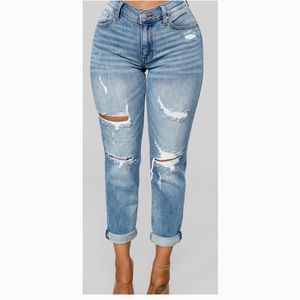 Distressed jeans